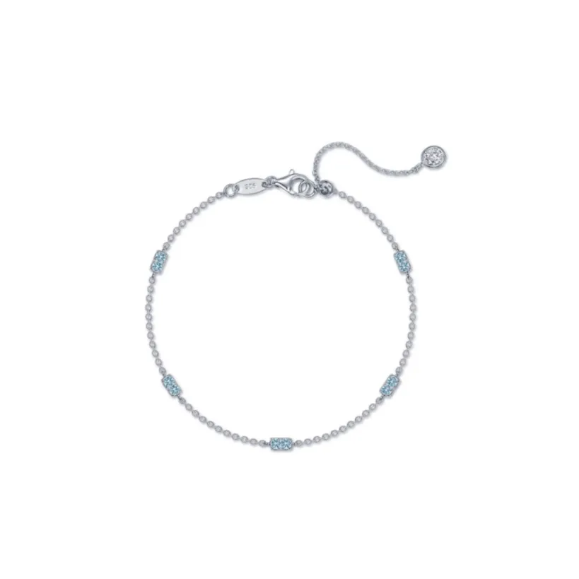 0.55 CTW Blue Topaz Station Bracelet