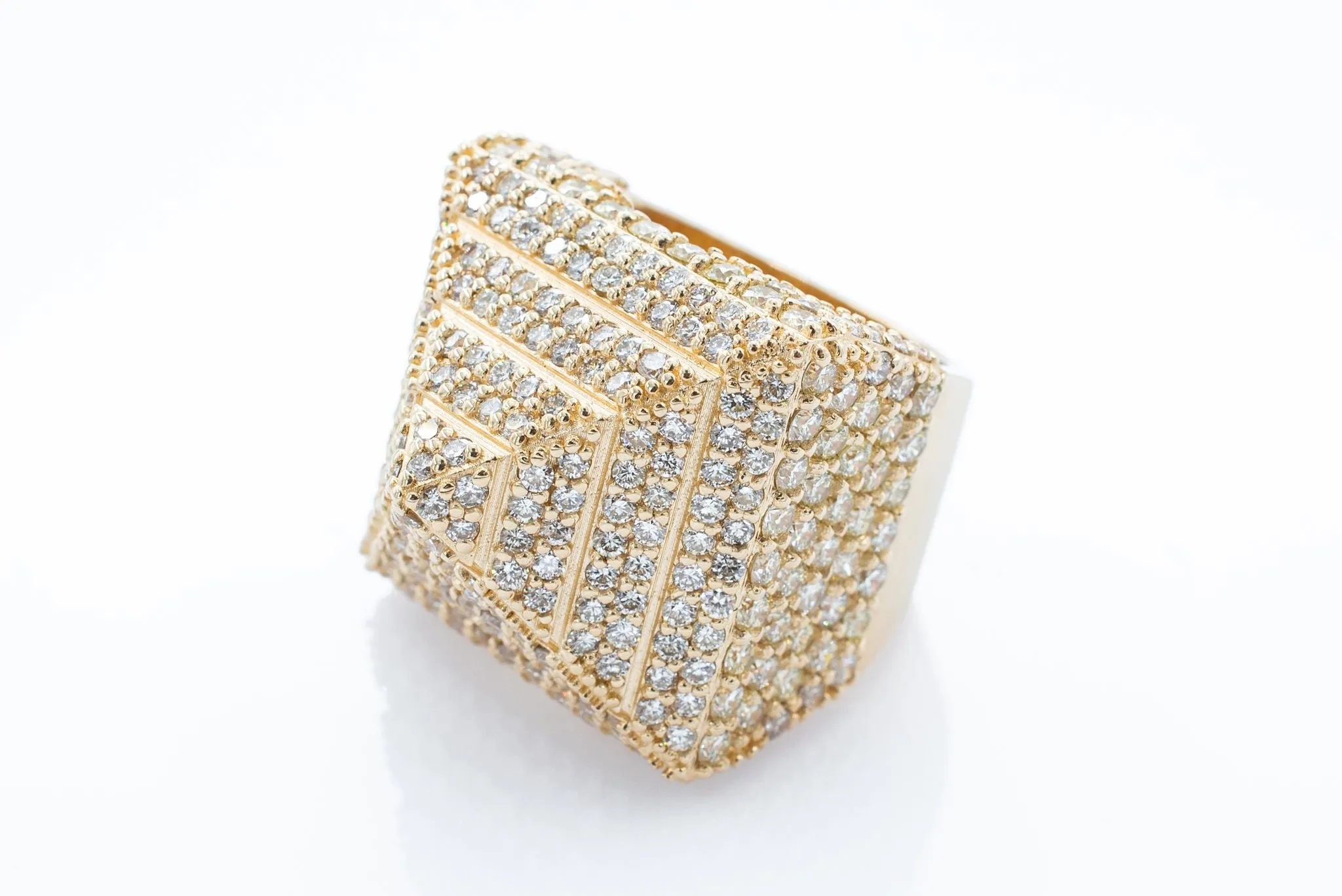 10.7 ctw Men's Pyramid Pave diamond ring