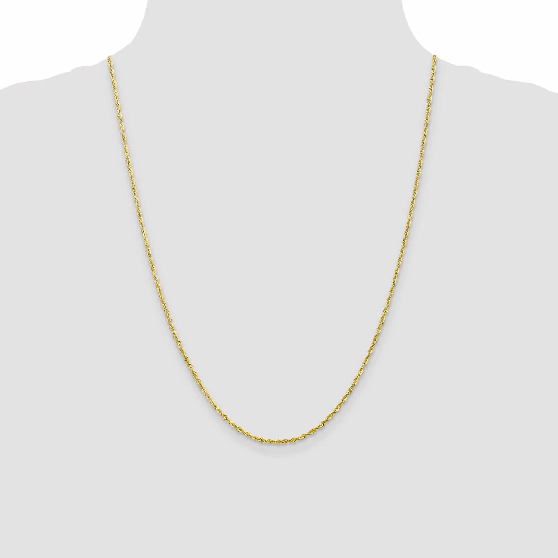 10k Yellow Gold 2.00m DC Lightweight Rope Chain