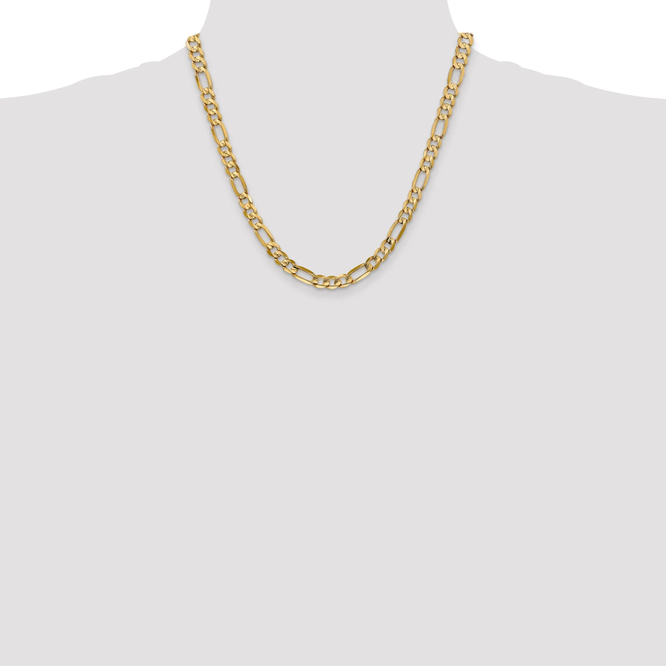 10k Yellow Gold Light Figaro Chain 6MM