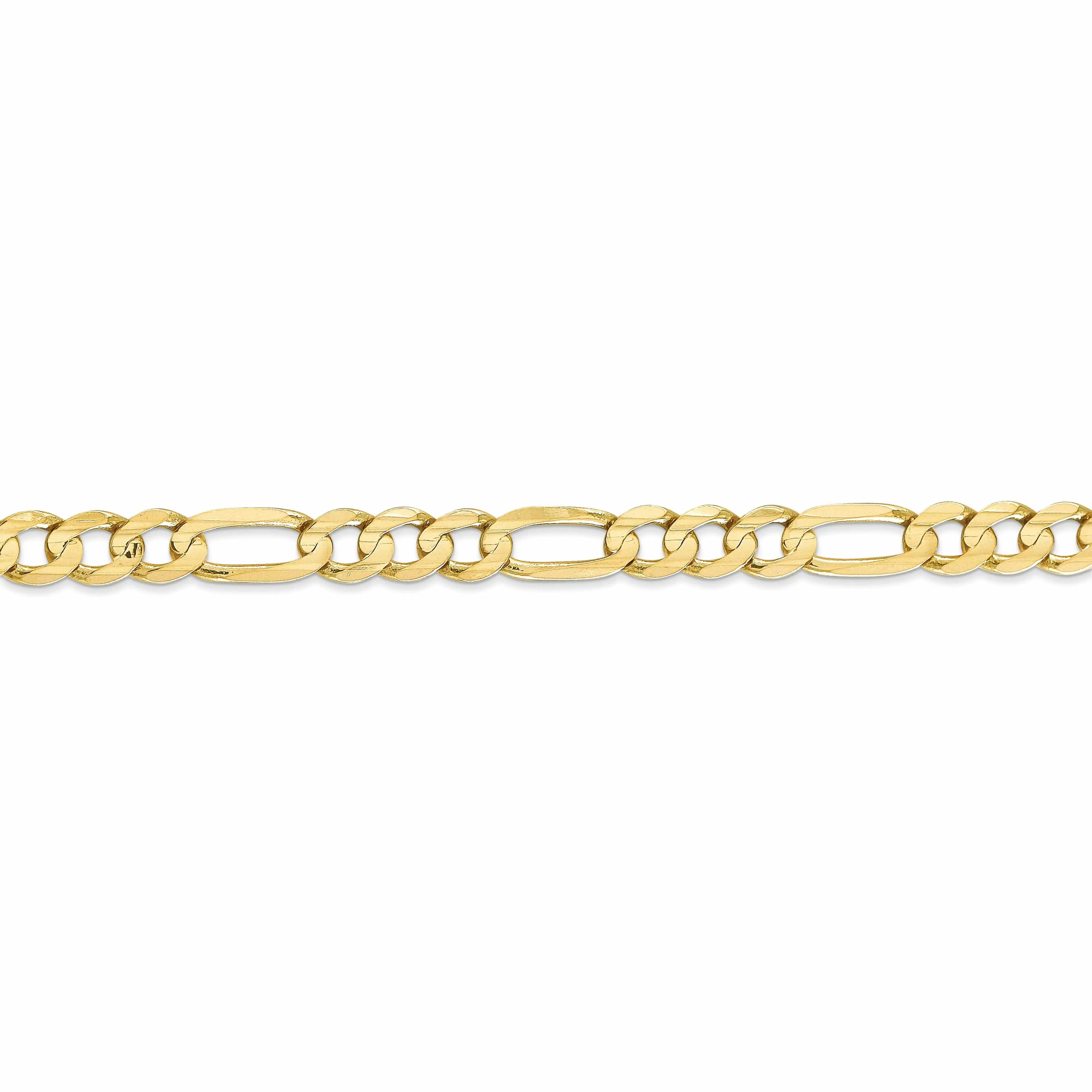 10k Yellow Gold Light Figaro Chain 6MM