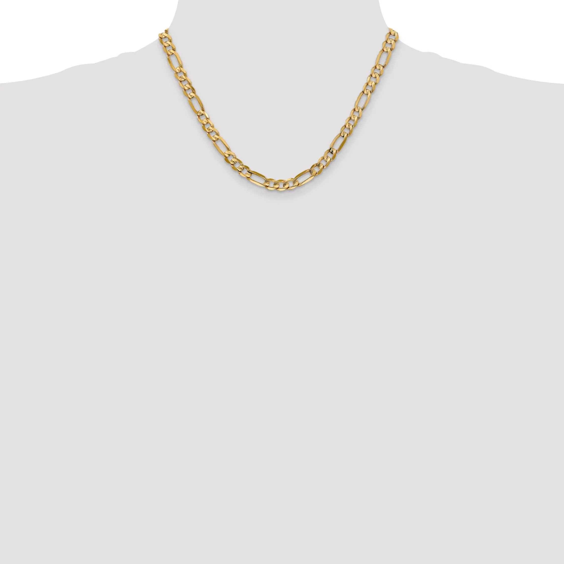 10k Yellow Gold Light Figaro Chain 6MM