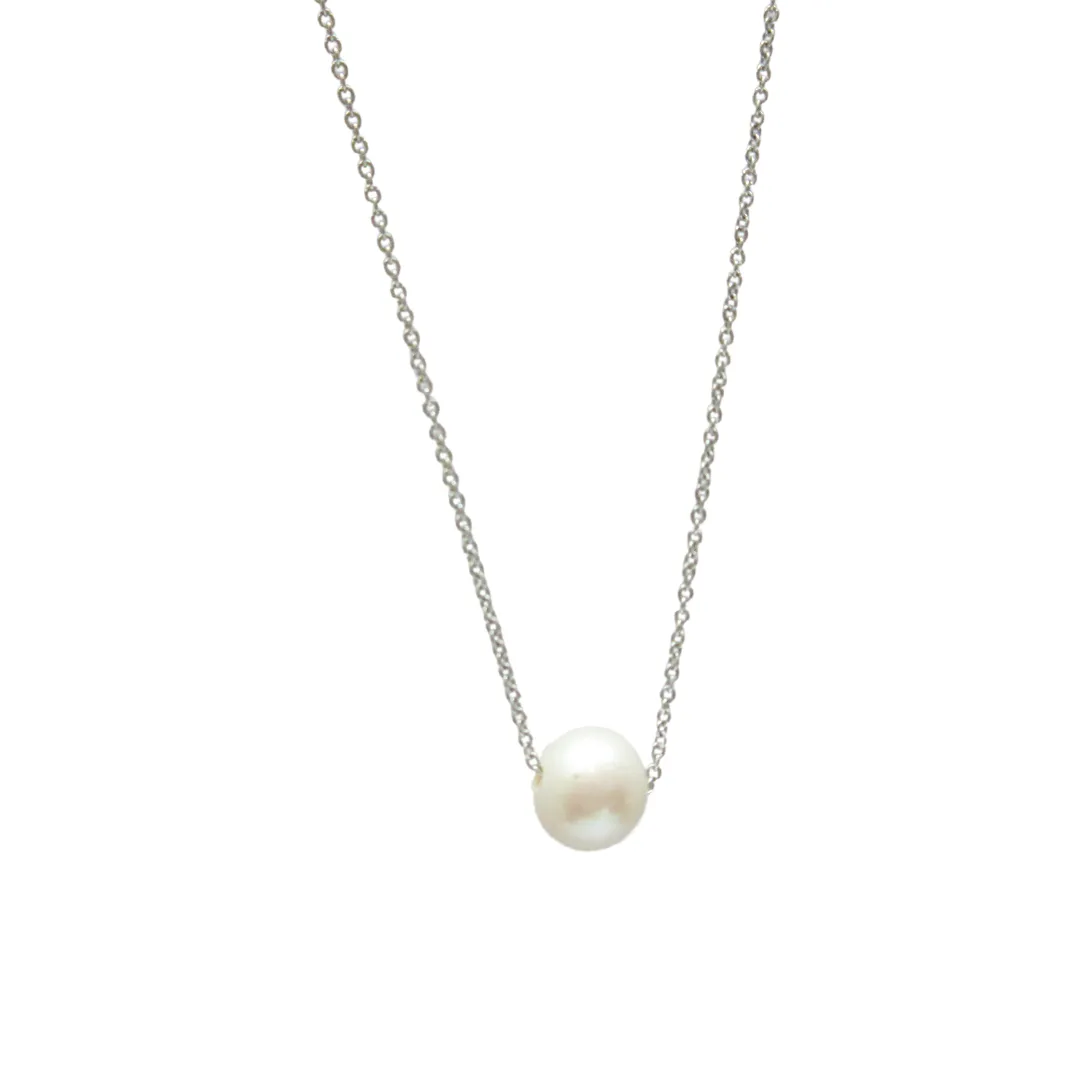 10kt gold 16" Floating Pearl necklace