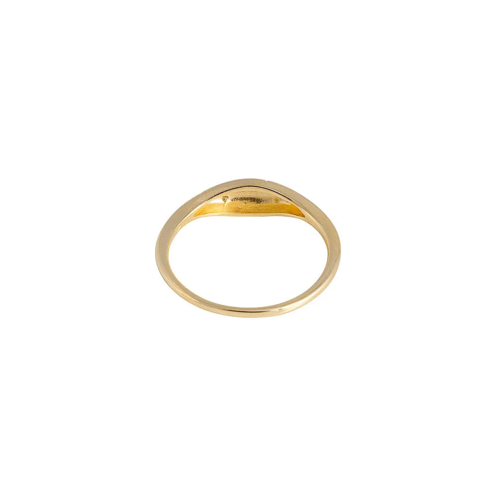 14K GOLD DIAMOND STARBURST SIGNET RING