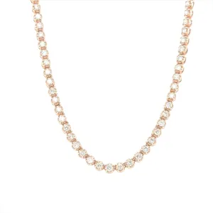 14K Rose Gold 4.98ct Diamond Tennis Necklace