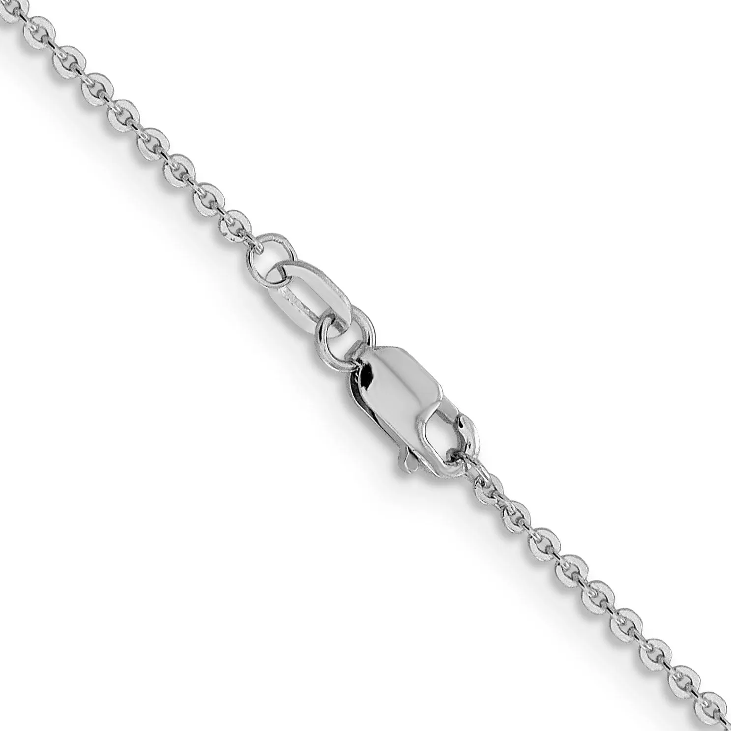 14K White Gold 1.4 mm Flat Cable Chain