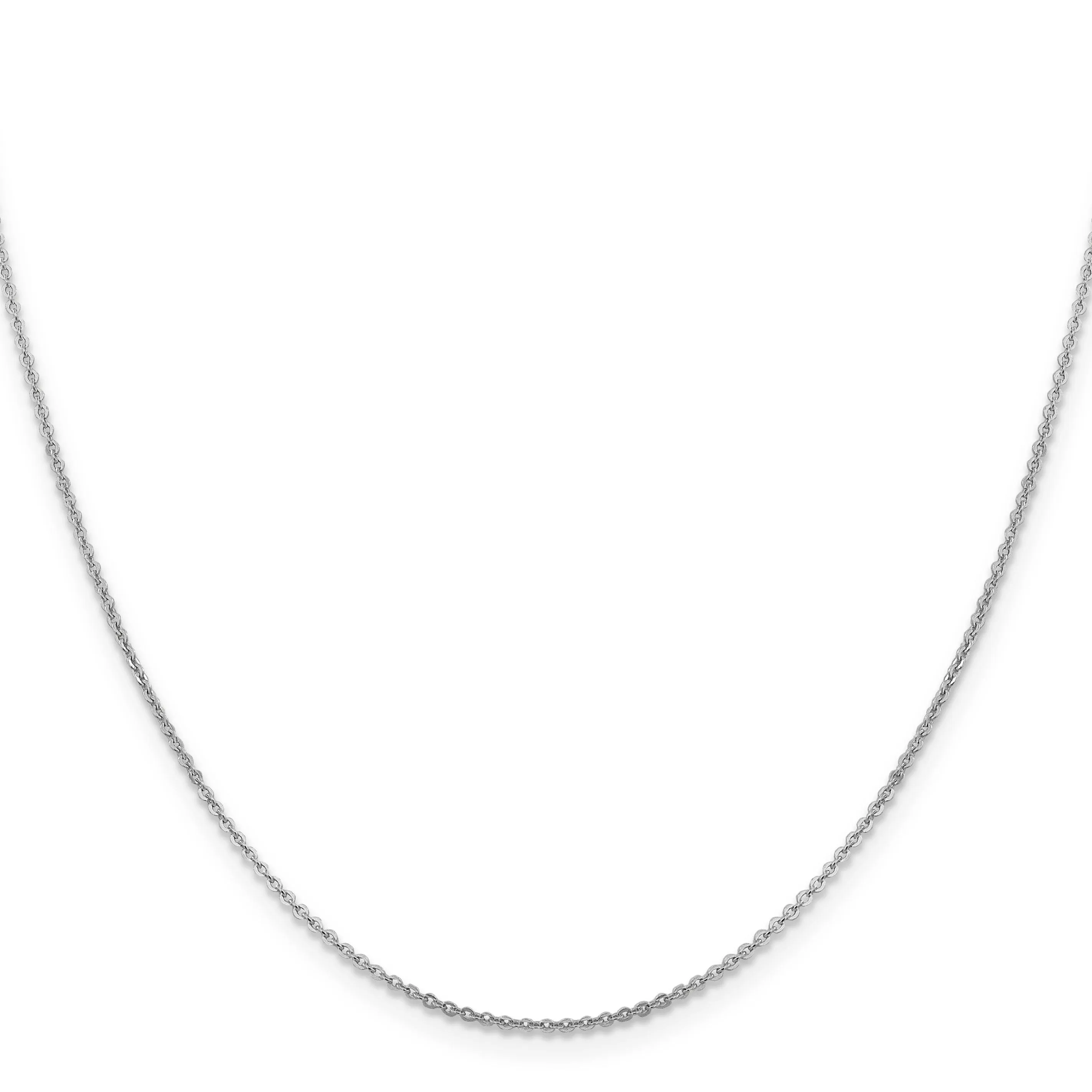 14K White Gold 1.4 mm Flat Cable Chain