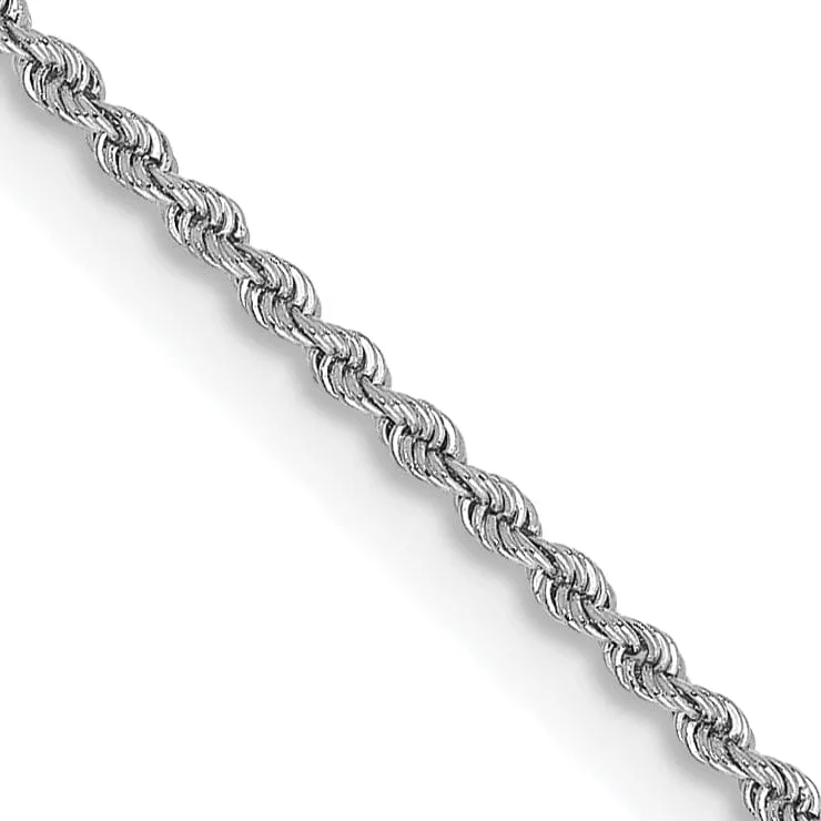 14k White Gold 2.0mm Handmade Rope Chain