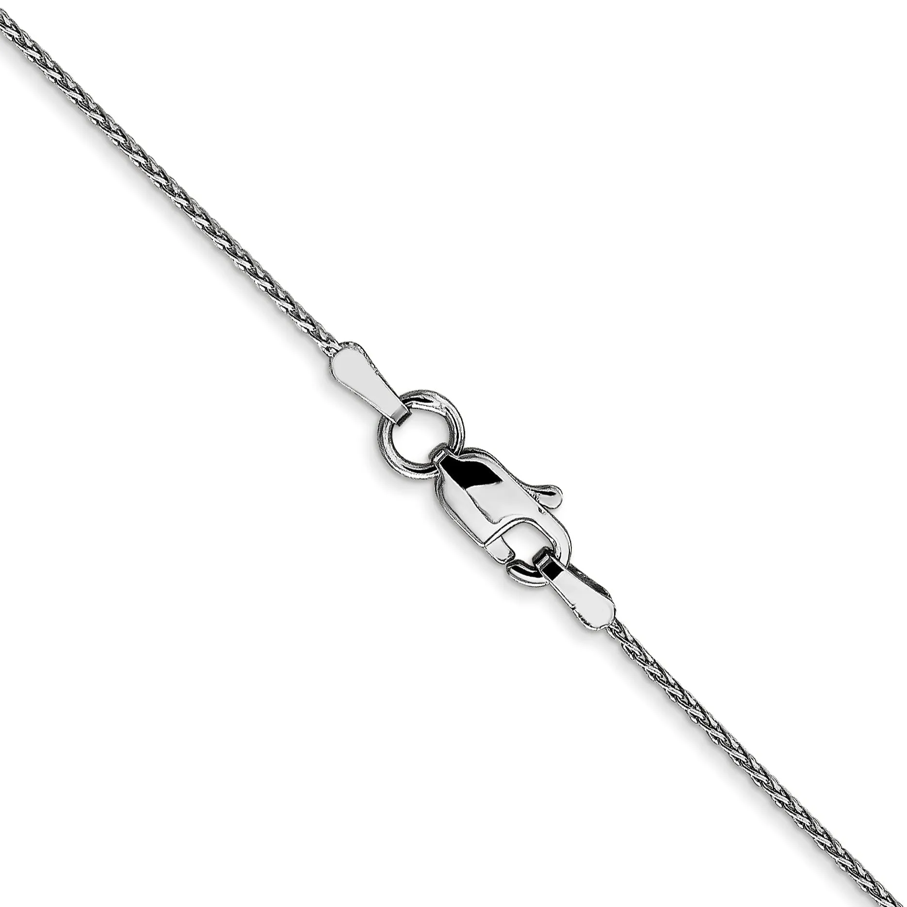 14K White Gold .80mm Round Diamond Cut Wheat Chain