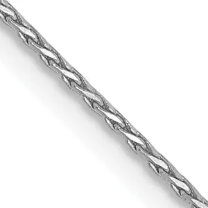 14K White Gold .80mm Round Diamond Cut Wheat Chain