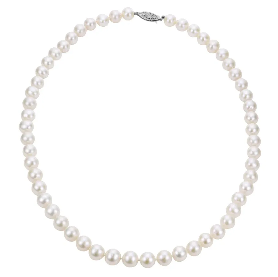 14K White Gold Feshwater Pearl Strand Necklace