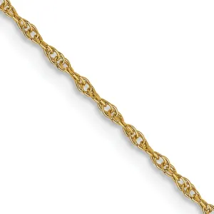 14K Yellow Gold 0.95mm Carded Cable Rope Chain