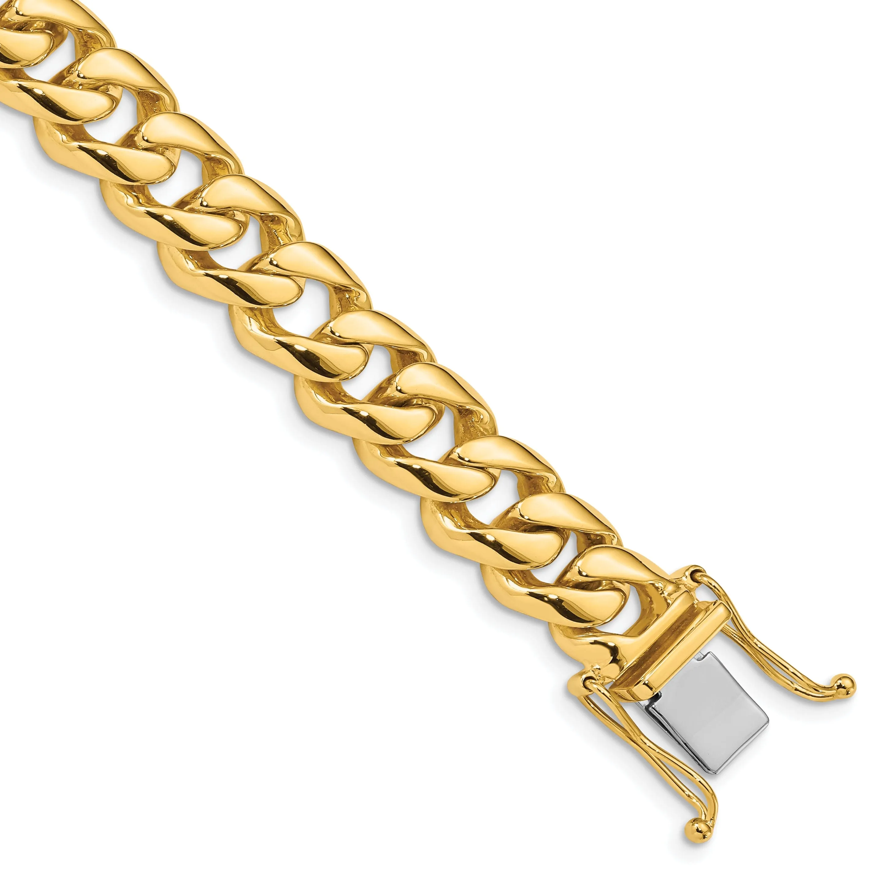 14k Yellow Gold 10.00m Rounded Fancy Curb Chain