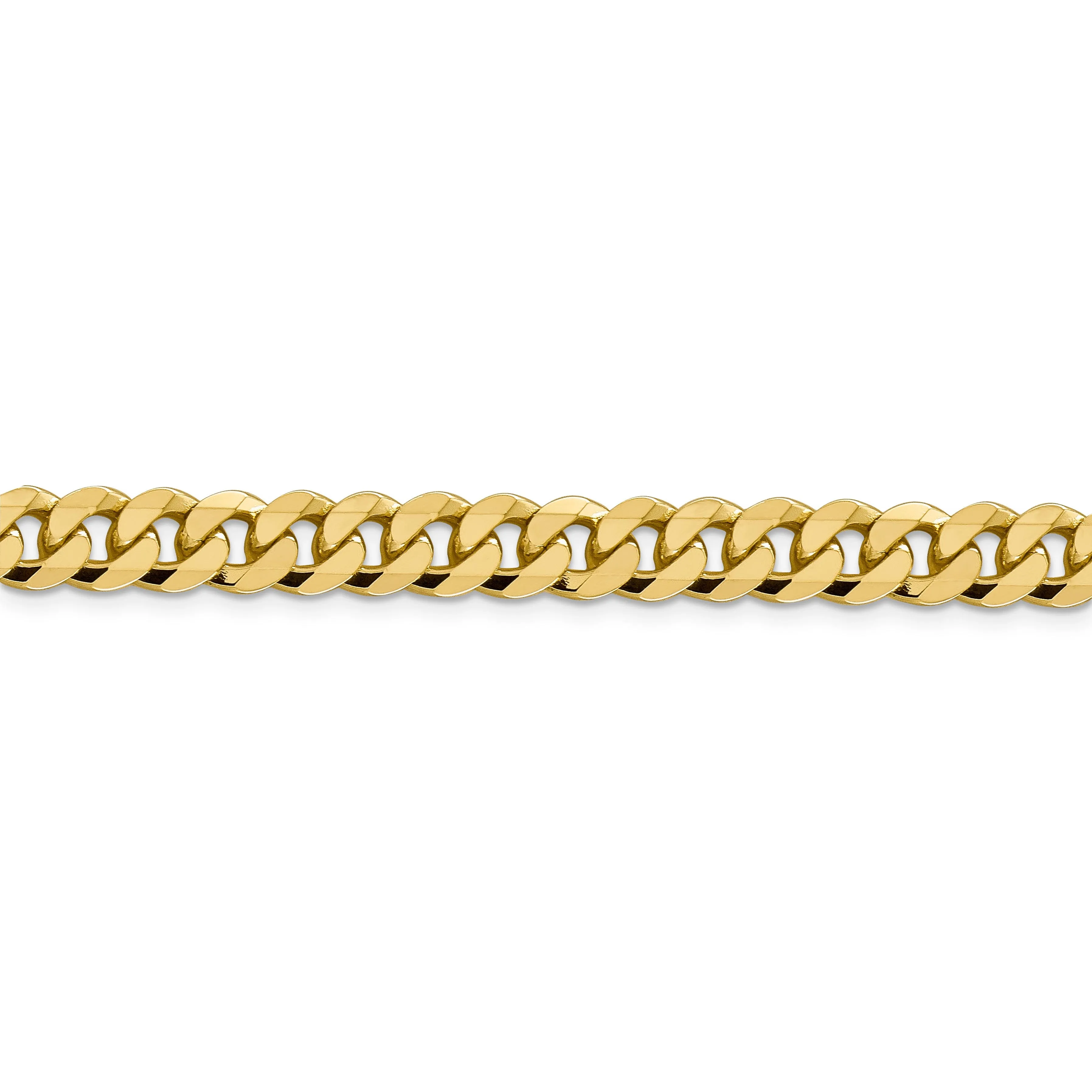 14k Yellow Gold 8.75mm Beveled Curb Chain