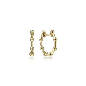 14K Yellow Gold Bujukan Station Huggie Earrings