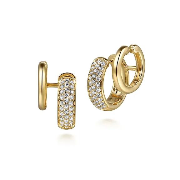 14K Yellow Gold Diamond Stuggies Earrings