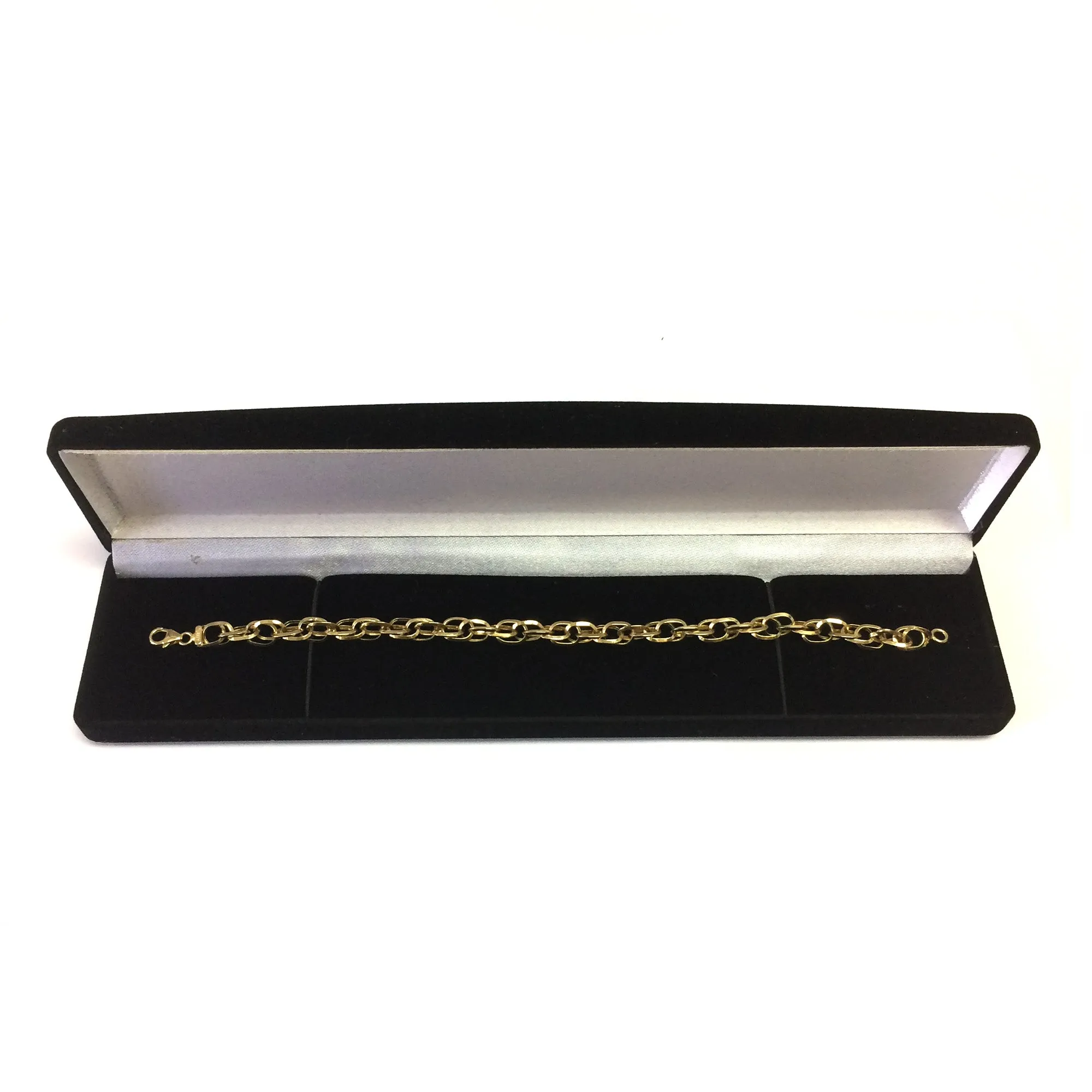 14k Yellow Gold Euro Link Womens Bracelet, 7.5"