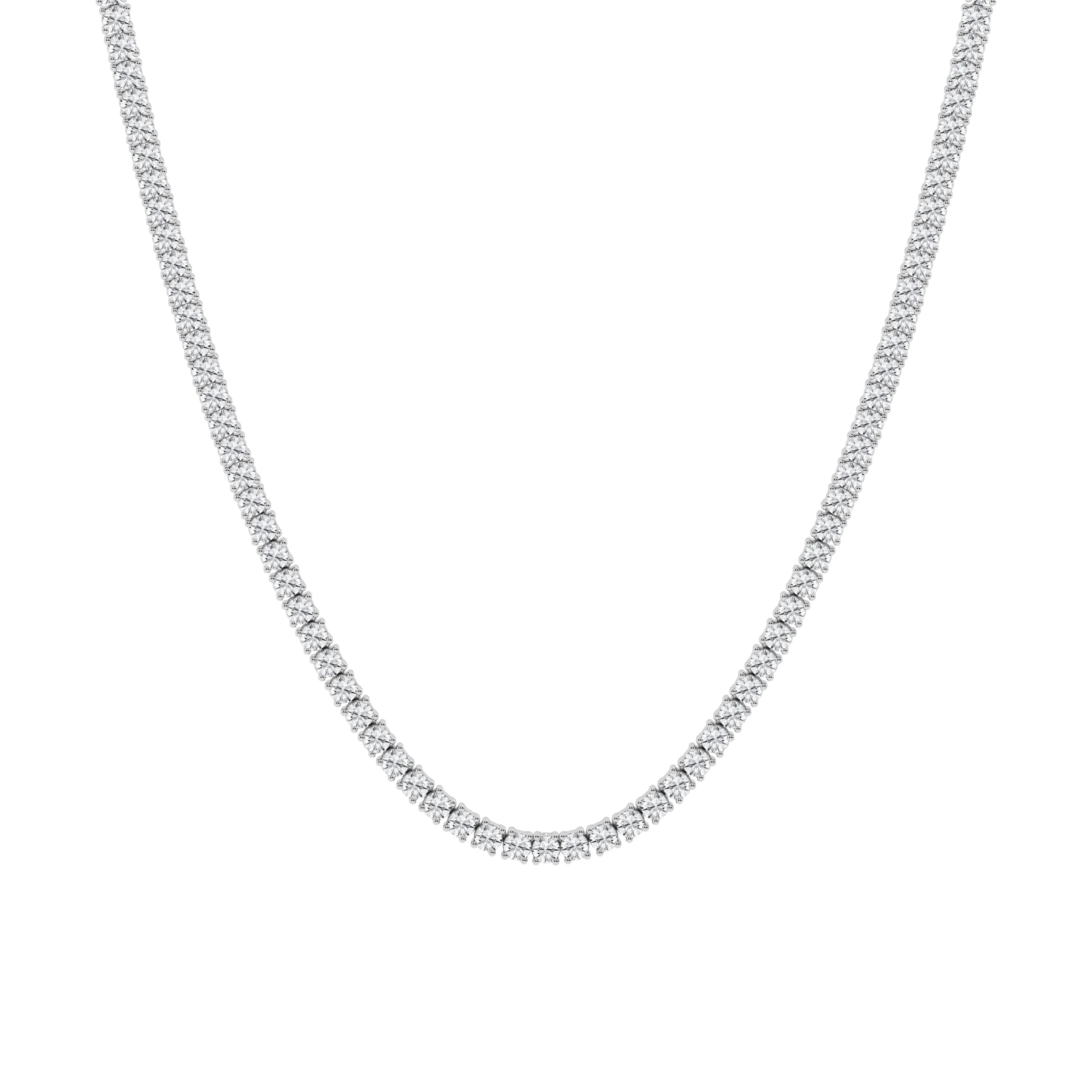 15.00 cttw Tennis Necklace with Round Lab Diamond by Mercury Rings