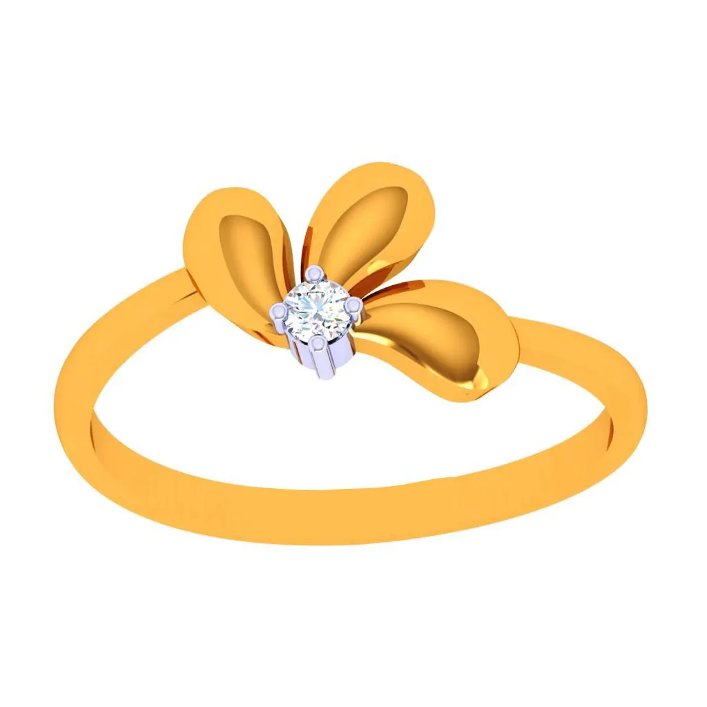 18k Fabulous Floral Gold Diamond Ring