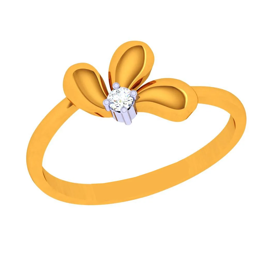 18k Fabulous Floral Gold Diamond Ring