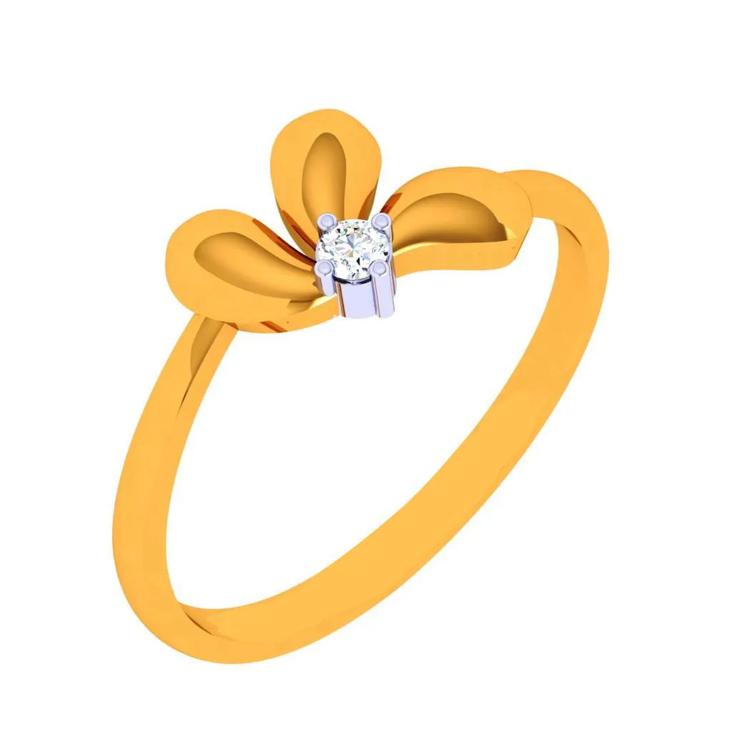 18k Fabulous Floral Gold Diamond Ring