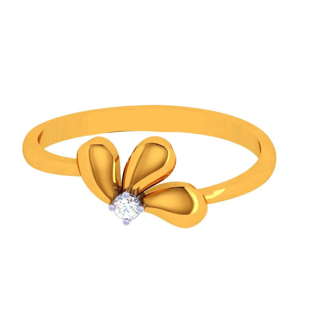 18k Fabulous Floral Gold Diamond Ring