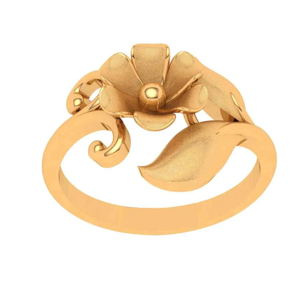 18k Floral Themed Gold Rings Design For Women