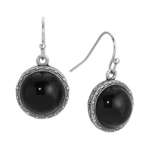 1928 Jewelry Timeless Elegance Round Stone Drop Earrings