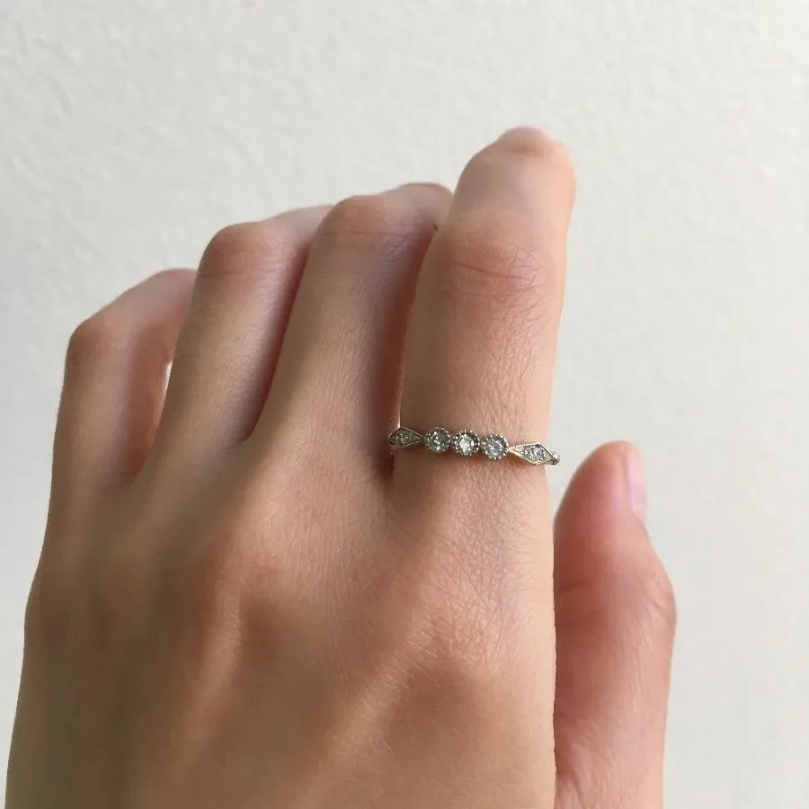 3 Diamond Kite Ring