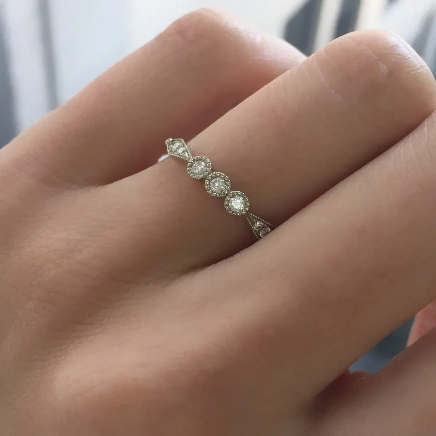 3 Diamond Kite Ring