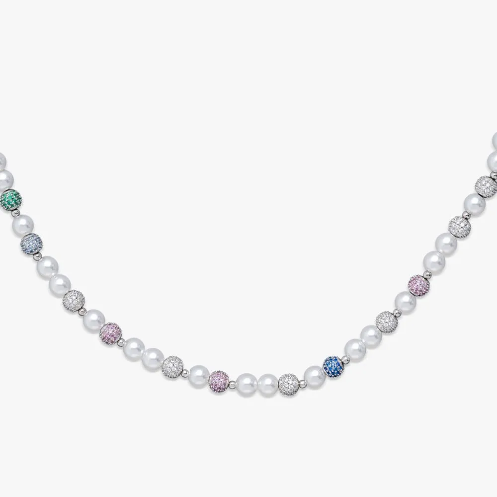 6MM Colorful Snowball Pearl Necklace