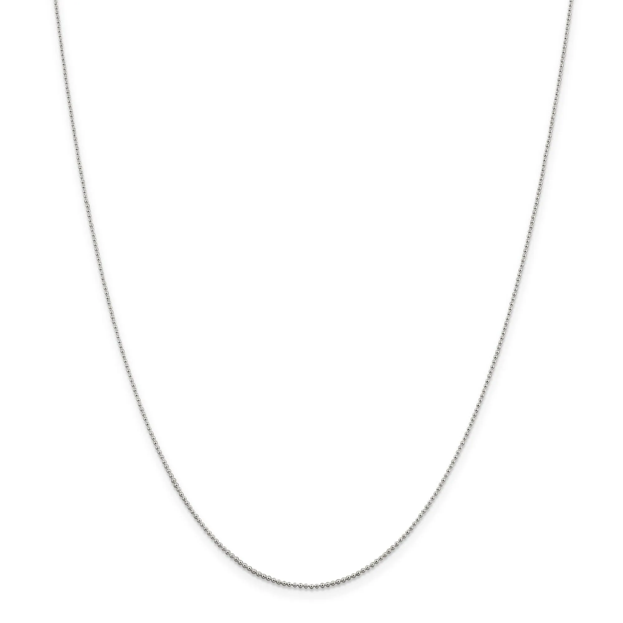 925 Sterling Silver Beaded Chain 1MM Thickness