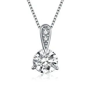 925 Sterling Silver Clear CZ Radiant Dazzling Minimalist Pendant Necklace for Women Box Chain Necklace