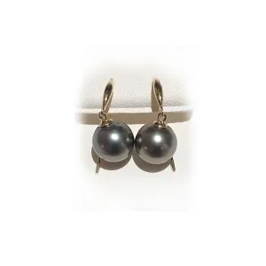 9ct Yellow Gold Tahitian Pearl Earrings