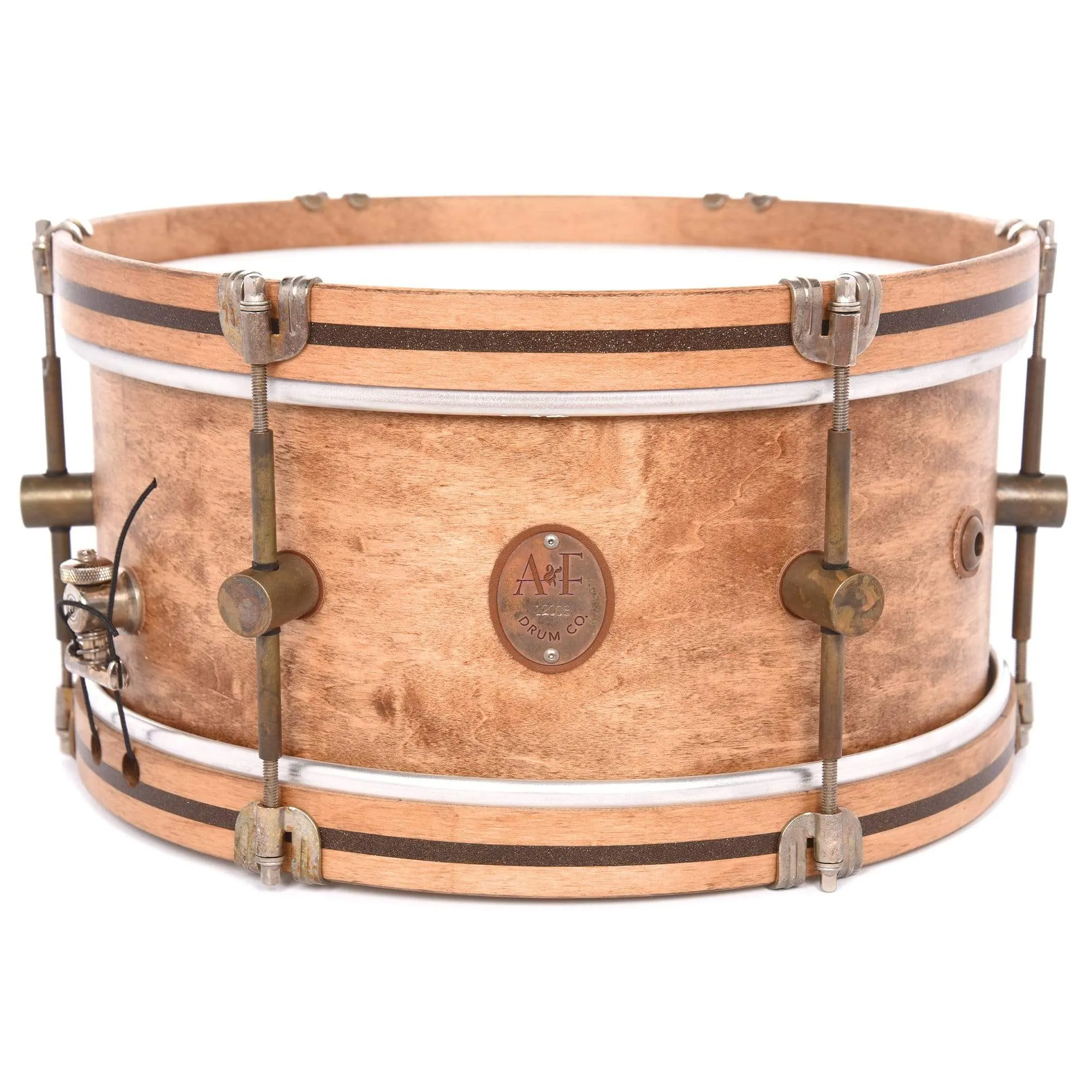 A&F Drum Co. 6.5x14 Field Snare Drum Espresso Maple w/Wood Hoops