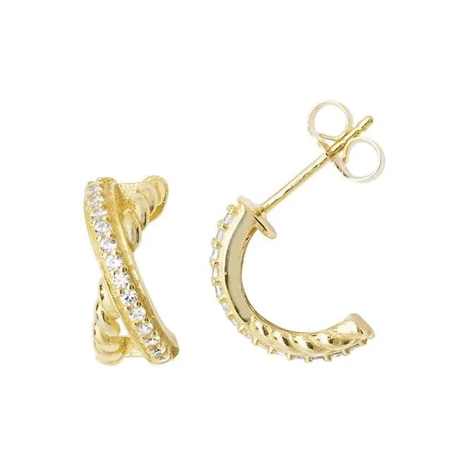 Acotis Silver Earrings Zirconia Crossover G51114Y