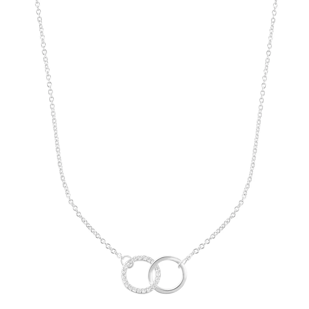 Adjustable Pave CZ Rings Necklace