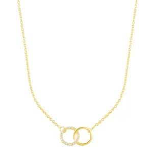 Adjustable Pave CZ Rings Necklace