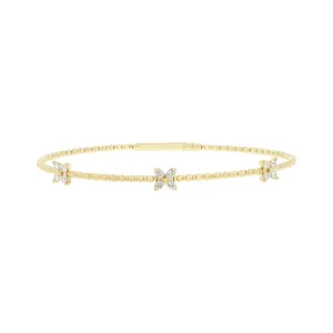 Alyssa Floral Diamond Bangle Bracelet