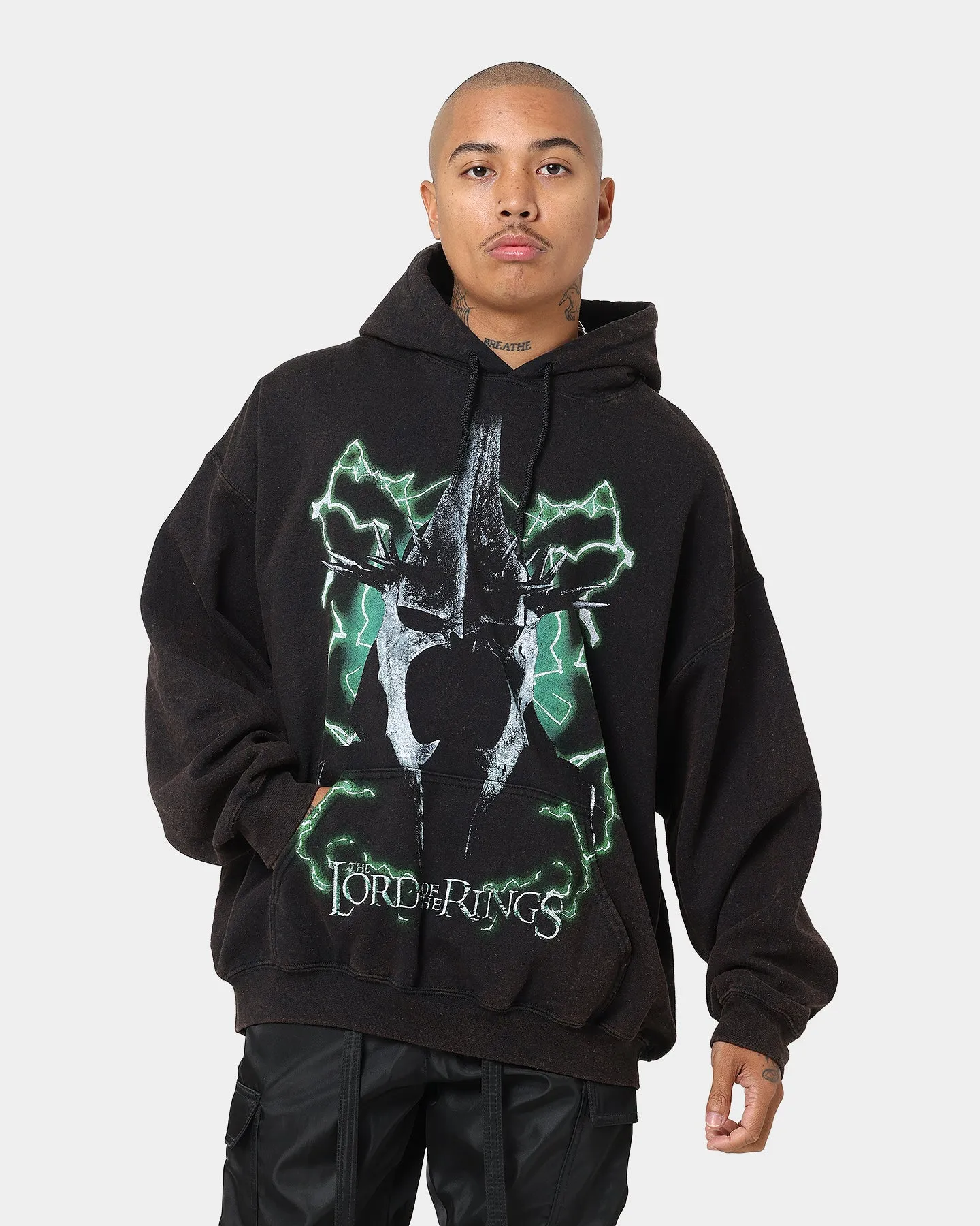 American Thrift X Lord Of The Rings Witch-King Of Angmar Vintage Hoodie Washed Black