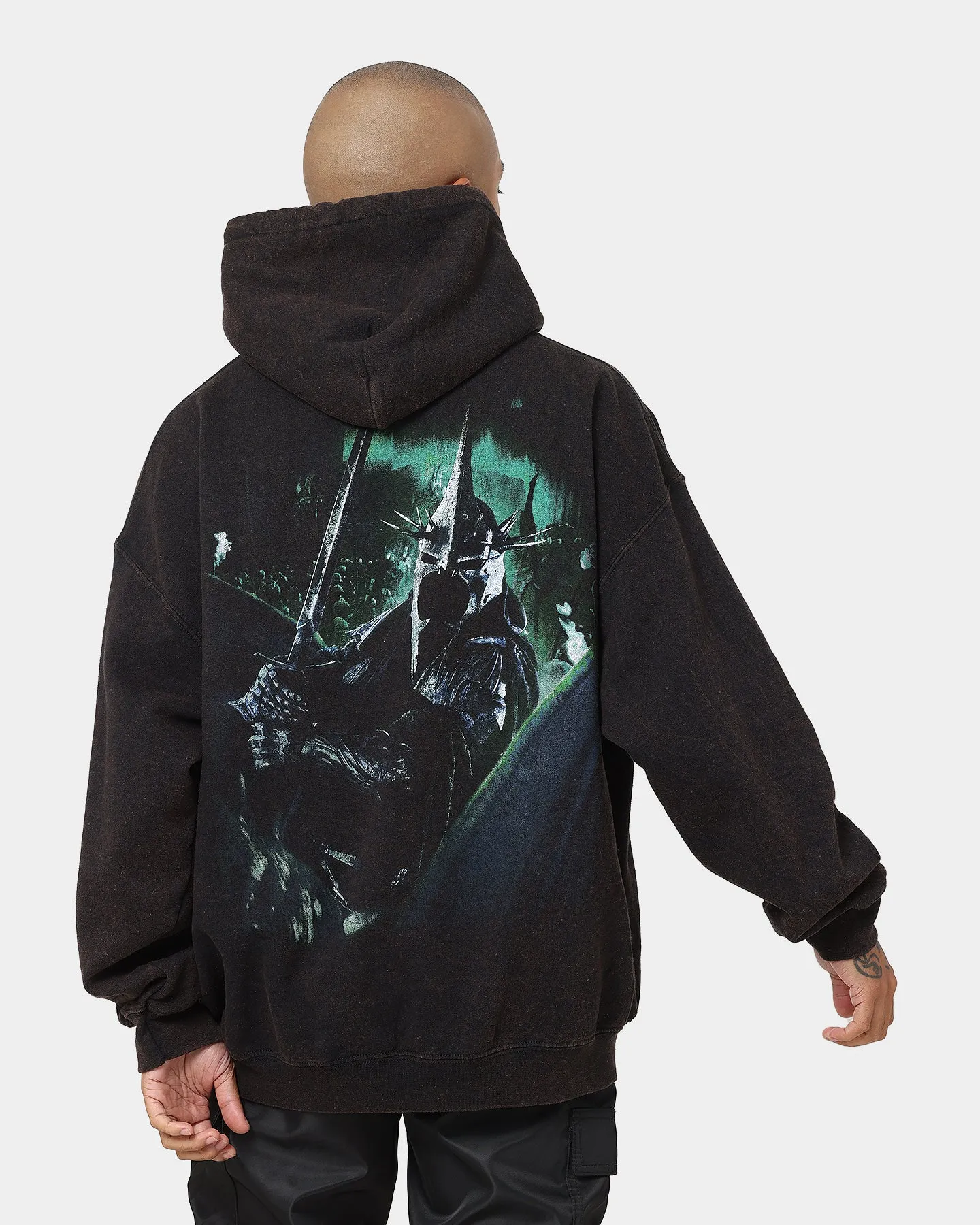 American Thrift X Lord Of The Rings Witch-King Of Angmar Vintage Hoodie Washed Black