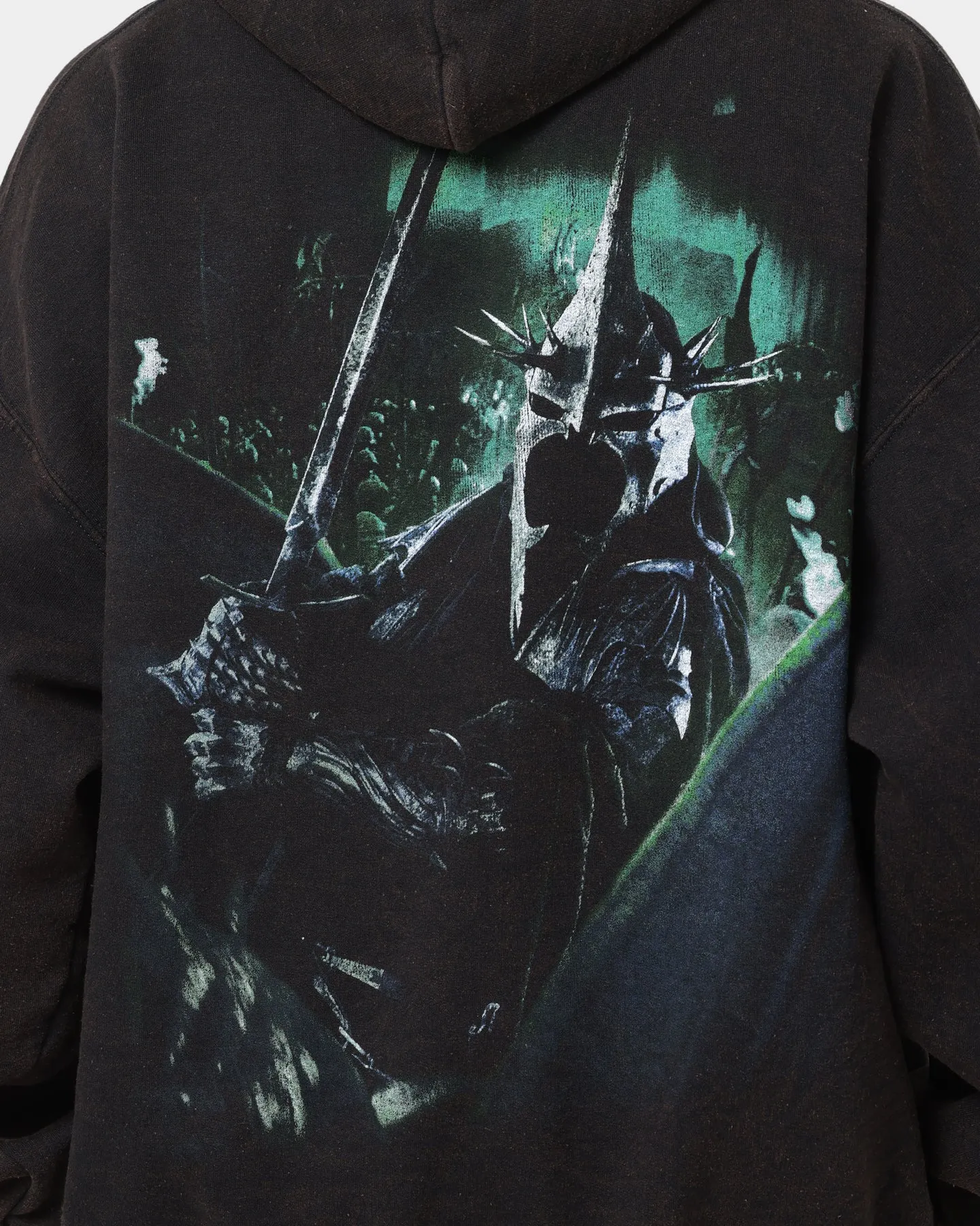 American Thrift X Lord Of The Rings Witch-King Of Angmar Vintage Hoodie Washed Black