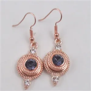 Amethyst & Rose Gold Earrings