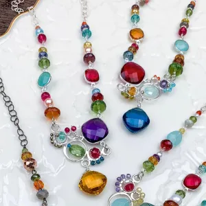 Arianna Large Bubble Colorful Gemstone Necklace