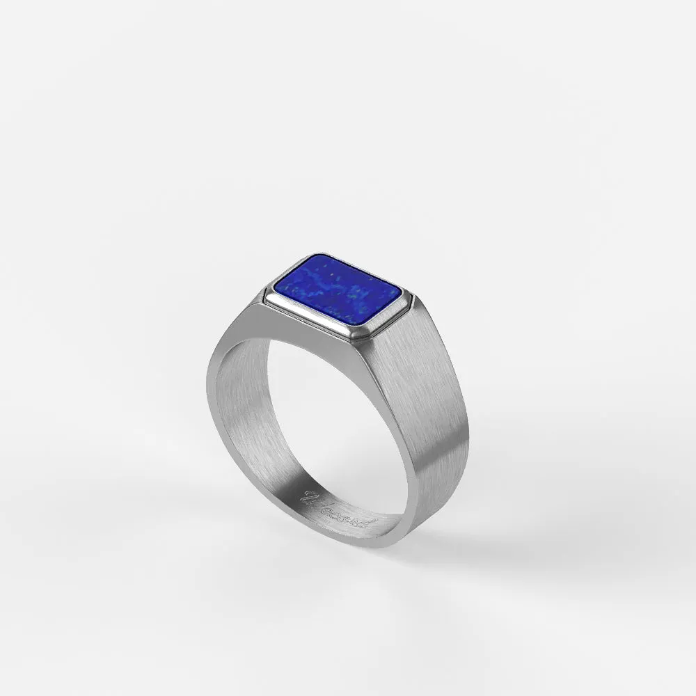 Atlas Ring Silver Lapis Lazuli