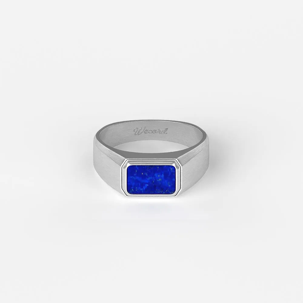 Atlas Ring Silver Lapis Lazuli