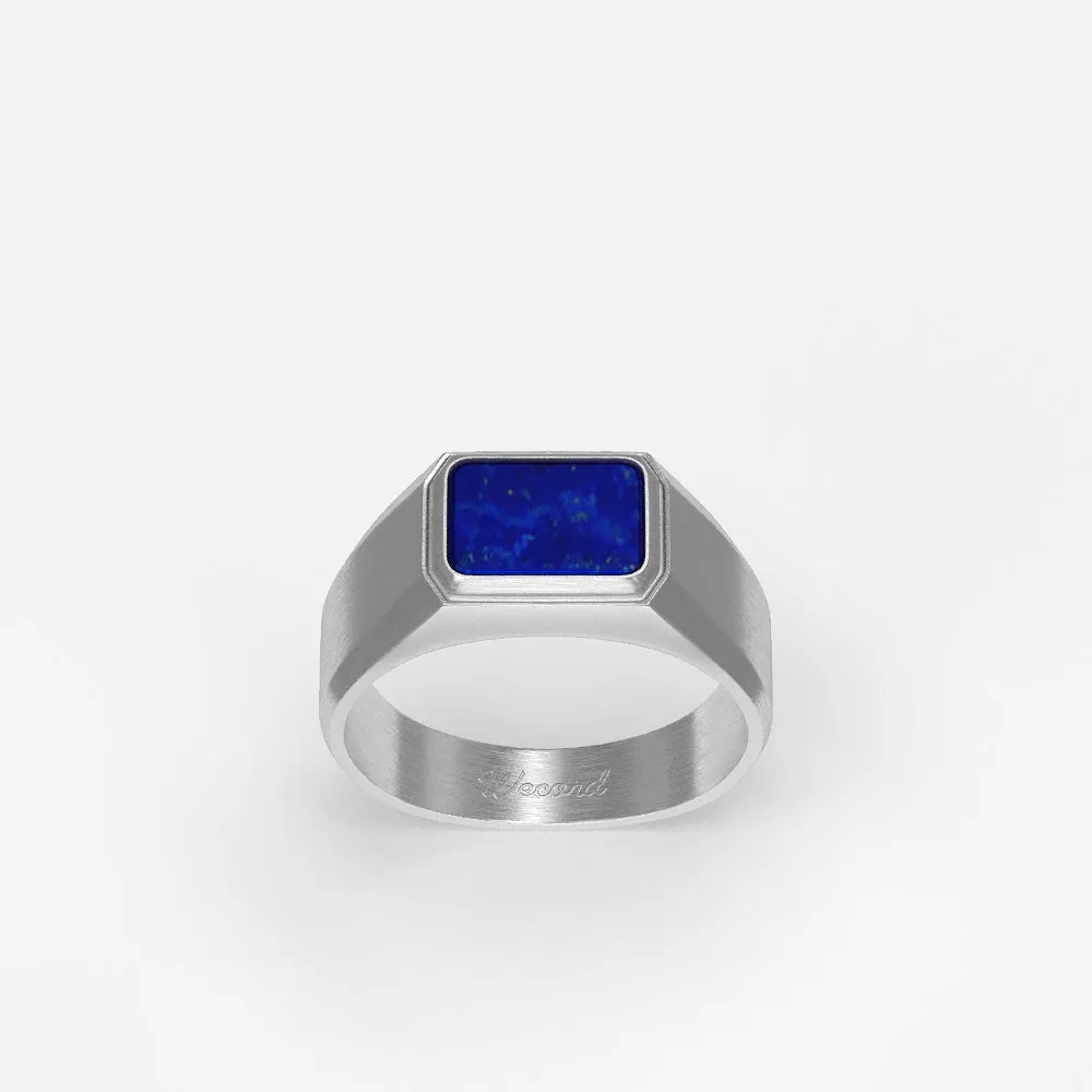 Atlas Ring Silver Lapis Lazuli