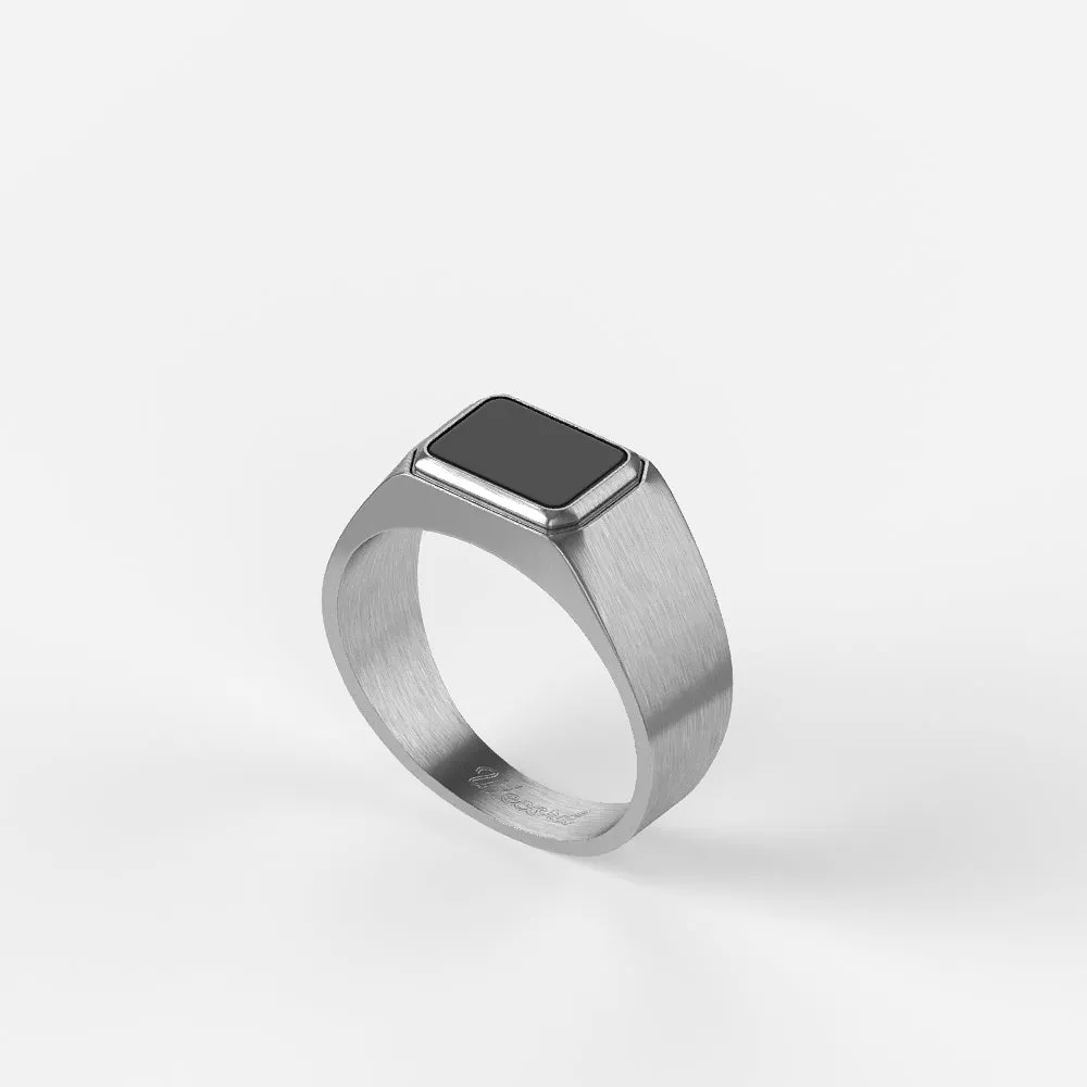 Atlas Ring Silver Onyx