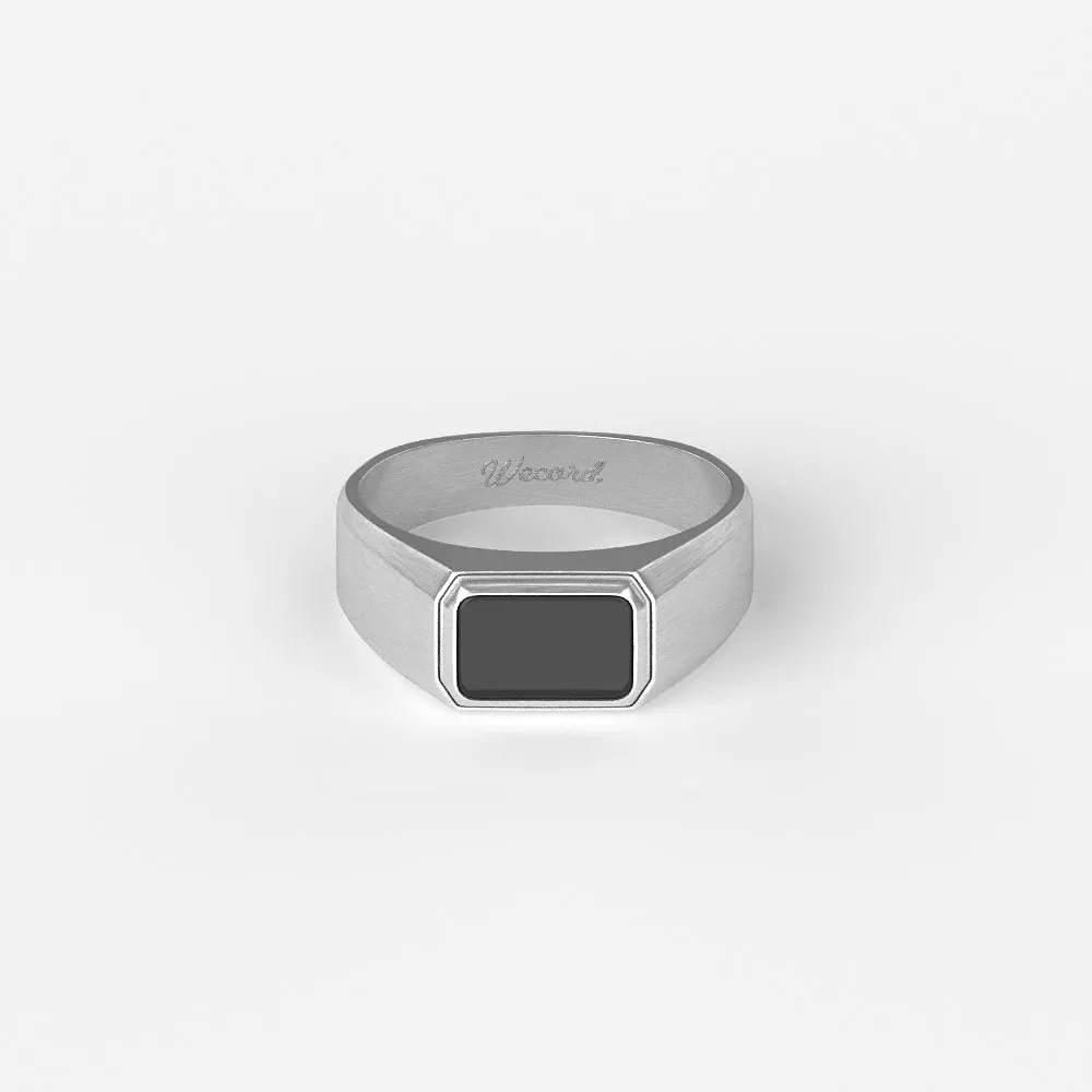 Atlas Ring Silver Onyx