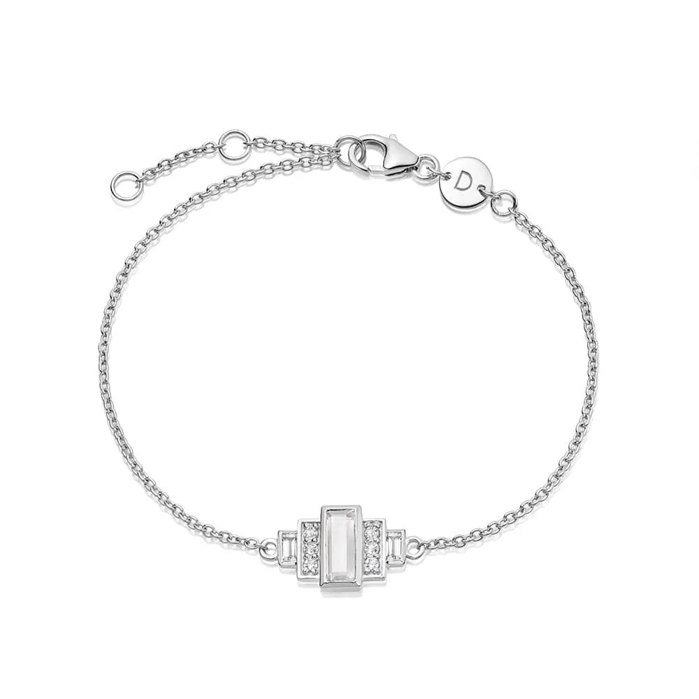 Beloved White Topaz Baguette Bracelet Sterling Silver